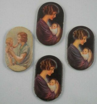 Vintage Pin Holders Prudential Insurance Mother & Baby Lithograph Advertising