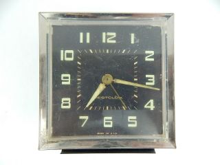 Vintage Westclox Black Art Deco Square Alarm Wind Up Clock - S/h