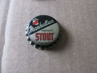 Manhattan Stout Cork Beer Cap Chicago Illinois Vintage Il Crown Cap