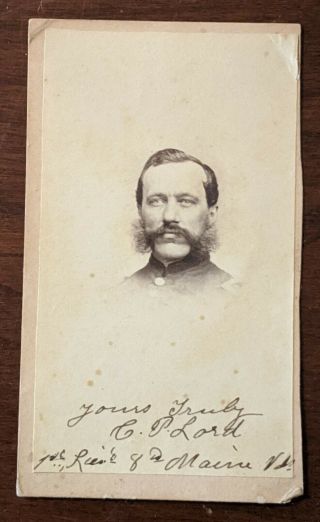 Lt.  Charles P Lord Identified Civil War Cdv 6th Ma & 8th Maine Volunteers