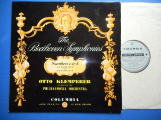 Sax 2318 Beethoven Symphonies Nos.  1 & 8 Klemperer Blue/silver Ex,