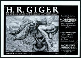 1993 Hr H.  R.  Giger Taurus Art Morpheus International Vintage Print Ad