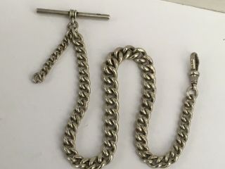 An Antique/vintage Silver Pocket Watch Chain,  Marked 800,  Probably Swiss