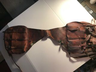 Antique Civil War Leather Saddle Bags Marked Us / W Horse Stir Ups