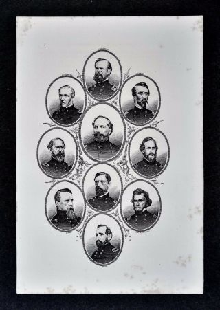 1865 Civil War Print - Union Generals Sedgewick Mcpherson Reynolds Lyon Kearney