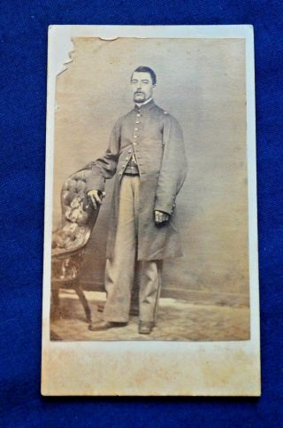 Cdv,  Civil War Officer Wearing Frock Coat