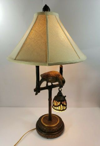 Rare Frederick Cooper Lamp Polly By Night Nite Light Lite Metal Parrot