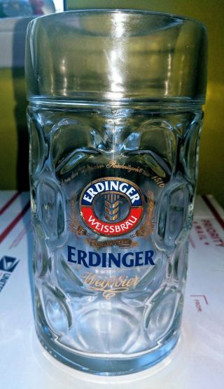 Erdinger Weissbrau Steins,  Glass Beer Mug Germany,  European,  Giantbierglas