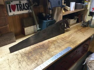 Antique Henry Disston & Sons Handsaw 26” Blade