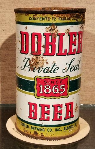 1950s Dobler Private Seal Steel Flat Top Beer Can Albany York Churchkey