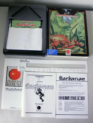 Barbarian Complete Cib (ibm Tandy Pc,  Psygnosis,  1987) Vintage 5 - 1/4 Floppy Disk