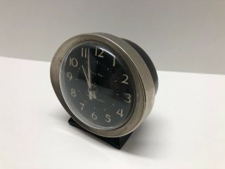 Vintage Baby Ben Alarm Clock By Westclox Black & Chrome Silver 58056 Usa