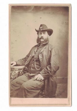 Vtg Civil War Cdv Capt C.  W.  Elwell 34th Massachusetts Infantry Worcester Union