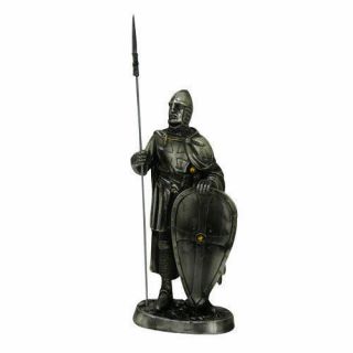 7 Inch Medieval Knight Collectible Statue Figurine Battle Crusader Shield Spear