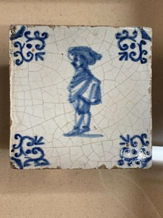Delft Tiles With Figures From 17th Century 3