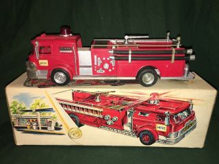 1970 Hess Fire Truck,  Light Works&spins As It Should,  Vintage,  Collectible,  Marxtoys