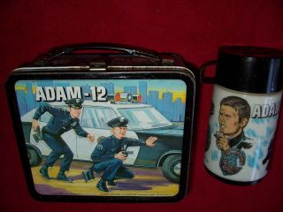 Vintage 1972 Adam 12 Lunch Box & Thermos Metal Is Bright And,  Tv Show