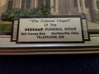 Vintage Neekamp Funeral Home,  Bartlesville Ohio Advertising Thermometer Photo 3
