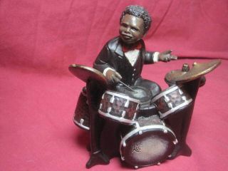 Enesco Black Americana Drummer All That Jazz Figurine 5 " X 4 1/2 "