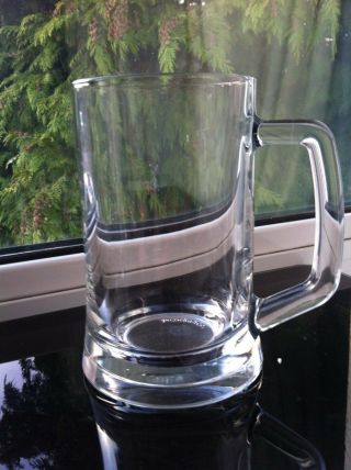 Clear Glass Pint Of Beer Tankard Water / Wine Stein Jug 568ml Mug With Handle