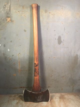 Vintage Double Bit Axe Made By Keen Kutter For Forestry Or Logging Woodworking 3