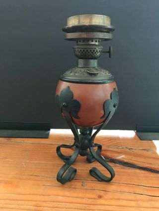 Antique Bradley & Hubbard Table Oil Lamp Arts & Crafts B&h