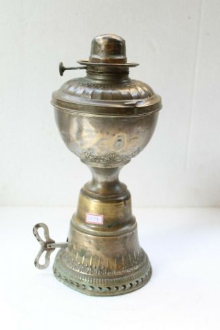 Vintage Rare Wind Up Brass F.  H Lovell Hitchcock Kerosene Lamp Made In Usa Nh3279