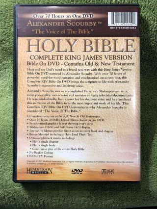 Alexander Scourby Complete King James Version Bible DVD EXC COND Over 70 Hrs 2