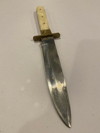 Old Dagger Vintage Antique Bowie Knife Bone Handle Civil War? 2