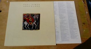 Paul Simon Graceland Vinyl 1986 Warner Bros Rarer A/b Matrix Lp Embossed Cover