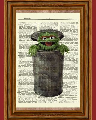 Oscar The Grouch Sesame Street Dictionary Art Print Picture Poster Nursery