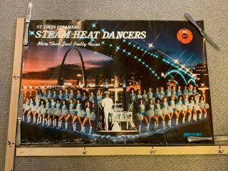 Vintage Misl St.  Louis Steamers Soccer Team Steam Heat Dancers Poster 1980s