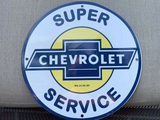 Chevrolet Service Auto Parts Vintage Style Porcelain Enamel Sign