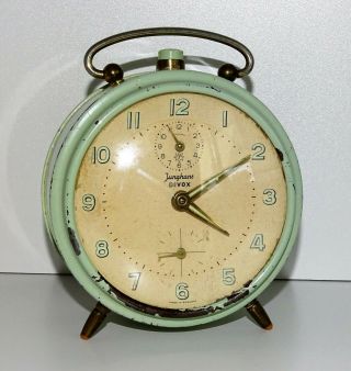 Antique German Junghans Mantel Alarm Clock W.  231 Art Deco 1940 