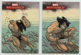 2007 Marvel Masterpieces 3 Sketch Card - Tanya Roberts - Wolverine Ap Puzzle