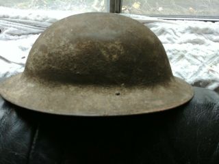 Vintage Ww1 U.  S.  Army Infantry Doughboy Helmet With Strap & Liner Za57 Number On