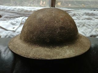 Vintage WW1 U.  S.  Army Infantry Doughboy Helmet with Strap & Liner ZA57 number on 2