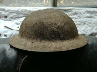 Vintage WW1 U.  S.  Army Infantry Doughboy Helmet with Strap & Liner ZA57 number on 3