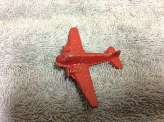 Vintage Antique 1930’s Cracker Jack Tootsietoy Airplane Toy Metal Red Usa