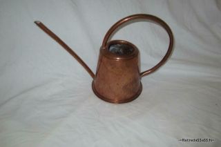 Vintage Handmade Copper Beaten Long Spout Watering Can Needs Soldering