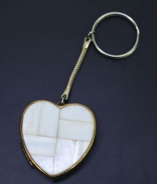 Vintage Sankyo Japan Mini Mop Heart Keychain Key Chain Music Box Picture Read