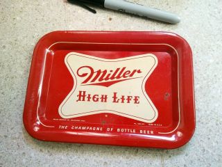 Vintage Miller High Life Beer Bar Advertising Metal Small Tray Tip Tray Rare
