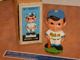 1960’s Los Angeles Dodgers Baseball Bobblehead / Nodder,  Green Base,  Japan
