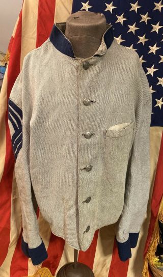 Rare Civil War Confederate Infantry Officers Shell Jacket With Pewter Buttons