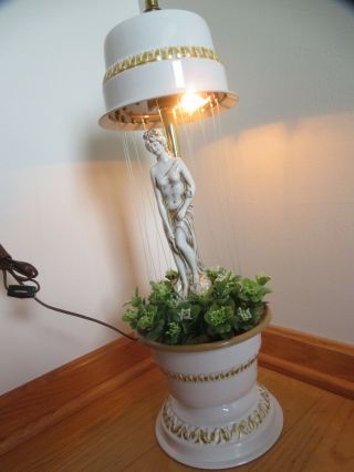 Vintage Mineral Oil Rain Motion Table Lamp W/ Nude Greek Goddess 22 "