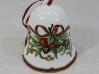 Vintage Tiffany & Co Tiffany Holiday Porcelain Bell Christmas Ornament 3 1/8”