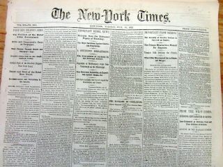 1863 Ny Times Civil War Newspaper W List Massachusets 54th Negr0 Regiment Deaths