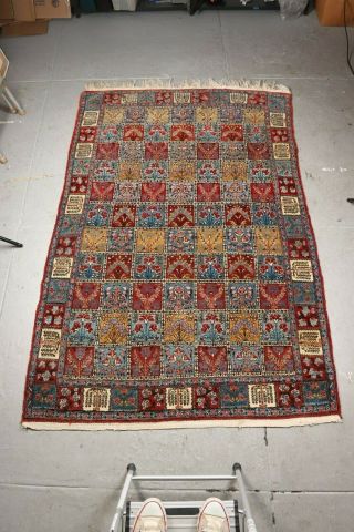 Vintage Antique Persian Oriental Bakhtiari Hand Knotted Wool Rug 7 X 4.  5