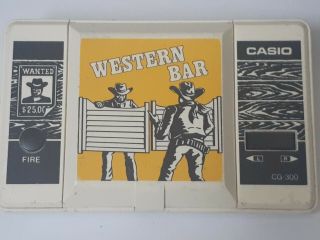 Casio Western Bar Vintage Retro Lcd Handheld Video Game Complete