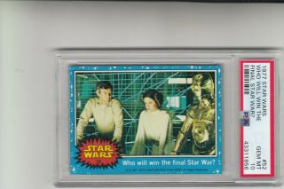 1977 Star Wars Card 52 Who Will Win The Final Star Wars Psa 10 Gem
